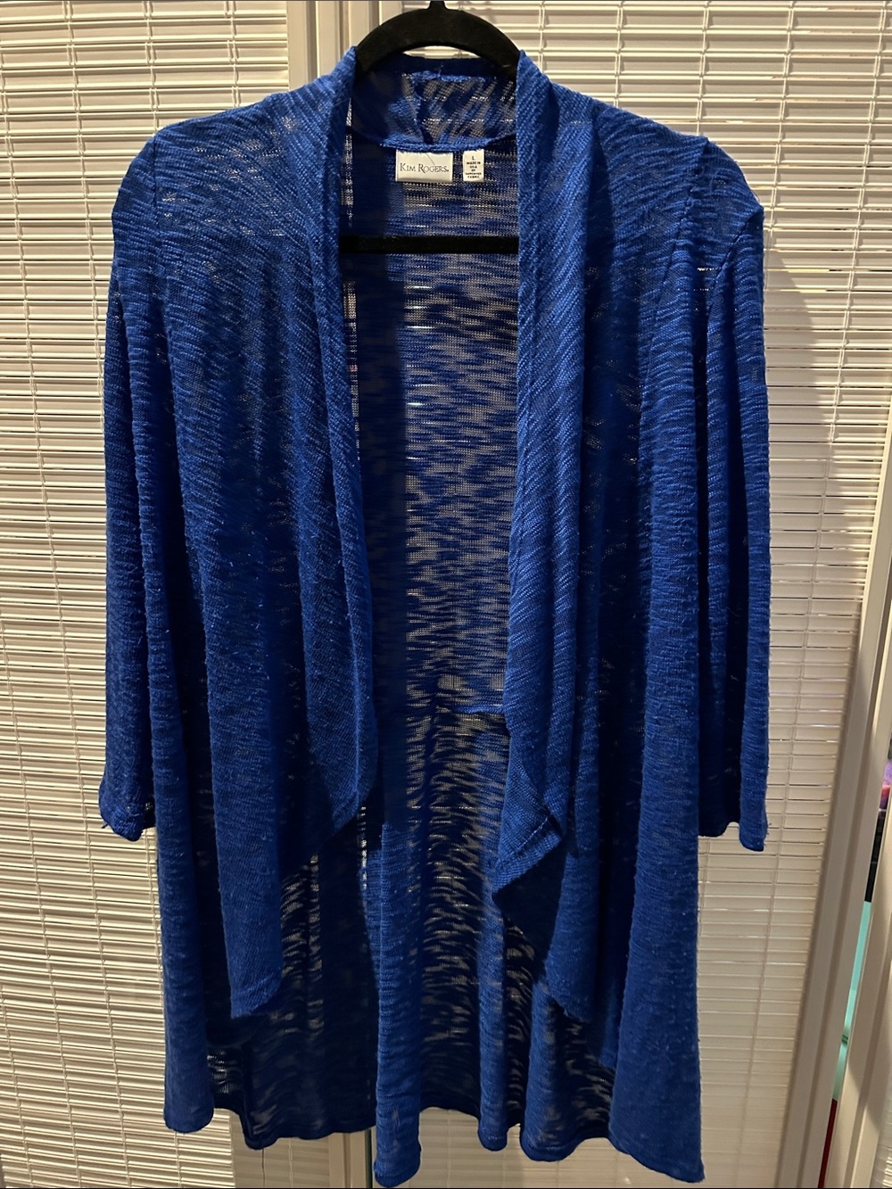 Kim Rogers Royal Blue Open-Front Women's Cardigan